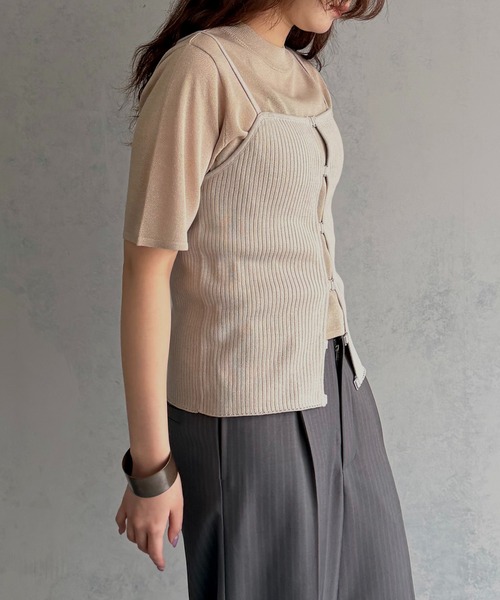 &g'aime（アンジェム）の「【&ｇ'aime 】ビスチェ＆サマーニットセット　Bustier & Summer Knit Top Set（ニット/セーター・レディース・ブラウン/アイボリー/ブラック・FREE）」の7枚目の写真