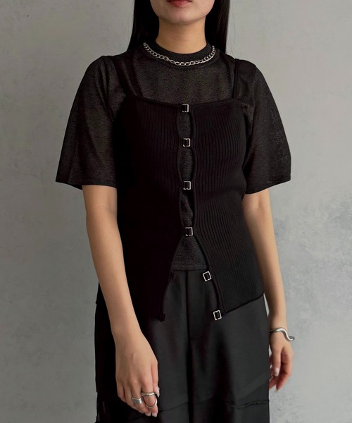 &g'aime（アンジェム）の「【&ｇ'aime 】ビスチェ＆サマーニットセット　Bustier & Summer Knit Top Set（ニット/セーター・レディース・ブラウン/アイボリー/ブラック・FREE）」の15枚目の写真