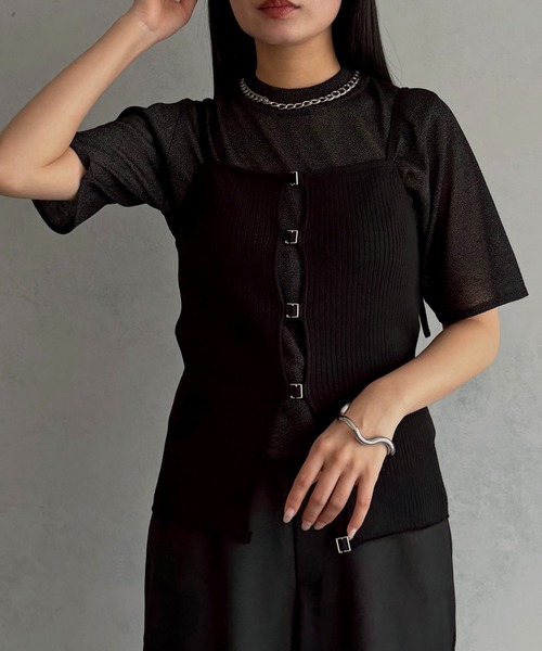 &g'aime（アンジェム）の「【&ｇ'aime 】ビスチェ＆サマーニットセット　Bustier & Summer Knit Top Set（ニット/セーター・レディース・ブラウン/アイボリー/ブラック・FREE）」の16枚目の写真