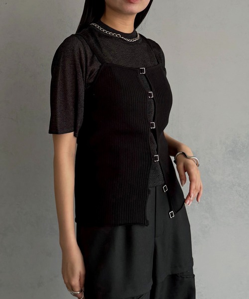 &g'aime（アンジェム）の「【&ｇ'aime 】ビスチェ＆サマーニットセット　Bustier & Summer Knit Top Set（ニット/セーター・レディース・ブラウン/アイボリー/ブラック・FREE）」の17枚目の写真