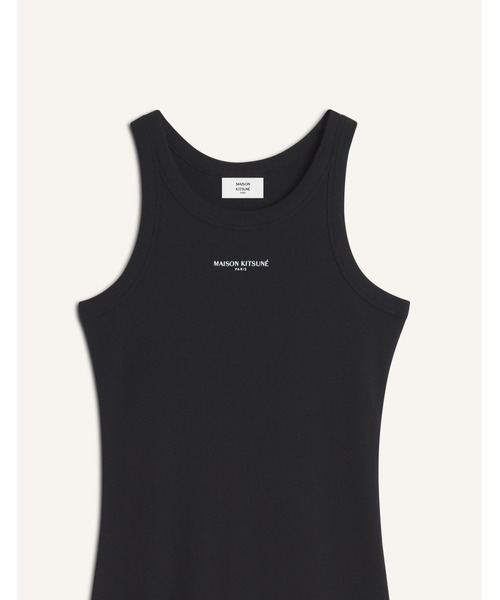 Maison Kitsune（メゾンキツネ）の「MAISON KITSUNE PARIS RIBBED TANK DRESS（ワンピース・レディース・ブラック・XS/L/M/S）」の4枚目の写真