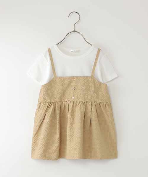 ikka(イッカ)の「【WEB限定カラーあり】サッカーキャミドッキングプルオーバー(120~160cm)(Tシャツ/カットソー・キッズ・グレイッシュブルー/ベージュ/オリーブ/ブラック/ラベンダー・160/150/120/140/130)」の3枚目の写真