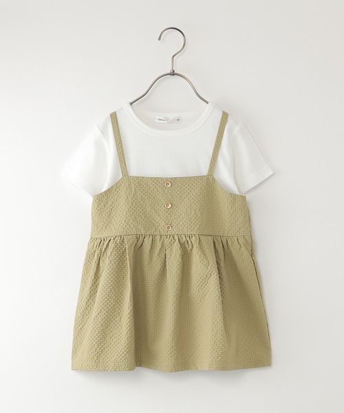 ikka(イッカ)の「【WEB限定カラーあり】サッカーキャミドッキングプルオーバー(120~160cm)(Tシャツ/カットソー・キッズ・グレイッシュブルー/ベージュ/オリーブ/ブラック/ラベンダー・160/150/120/140/130)」の4枚目の写真