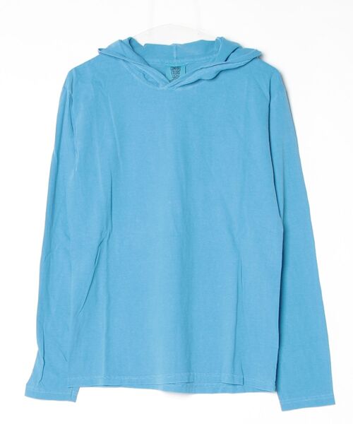 comfort colors（コンフォートカラーズ）の「【T18】【Comfort Colors/コンフォートカラーズ】GARMENT DYED HOODED LONG SLEEVE TEE（Tシャツ/カットソー・メンズ・サックスブルー/レッド・MEDIUM）」の2枚目の写真