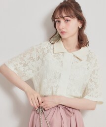 couture brooch | フラワーエンブロイダリーブラウス(シャツ/ブラウス)