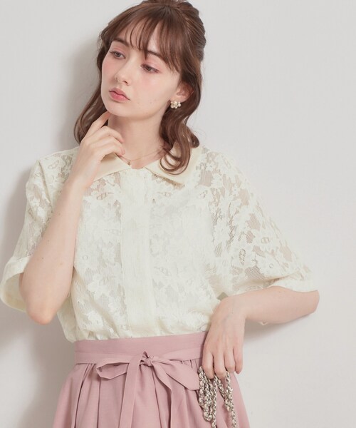 couture brooch（クチュールブローチ）の「フラワーエンブロイダリーブラウス（シャツ/ブラウス・レディース・ホワイト/ブラック・38）」の4枚目の写真