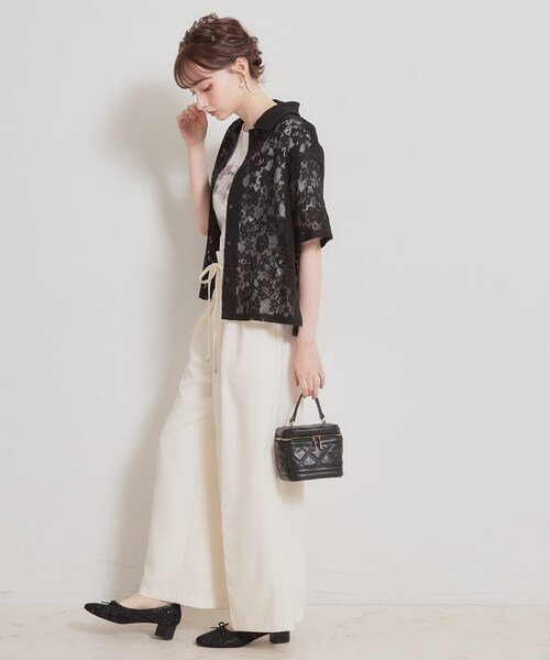 couture brooch（クチュールブローチ）の「フラワーエンブロイダリーブラウス（シャツ/ブラウス・レディース・ホワイト/ブラック・38）」の14枚目の写真