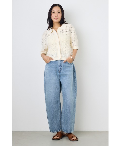 AZUL by moussy(アズールバイマウジー)の「【サイズ,身長別画像あり】AZUL DENIM ワイドカーブデニム(デニムパンツ・レディース・ブルー・24inch/25inch/26inch)」の11枚目の写真