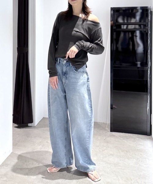 AZUL by moussy(アズールバイマウジー)の「【サイズ,身長別画像あり】AZUL DENIM ワイドカーブデニム(デニムパンツ・レディース・ブルー・24inch/25inch/26inch)」の14枚目の写真