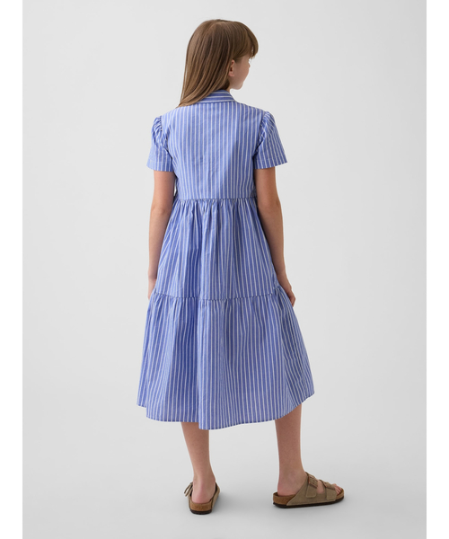 GAP(ギャップ)の「ブラナンベア ティアード シャツワンピース (キッズ)(ワンピース・キッズ・ブルー/インディゴブルー・110cm/120cm/130cm/140cm/150cm/160cm)」の3枚目の写真