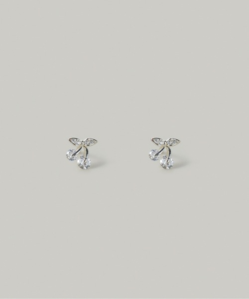 Jolie Toujours(ジョリトゥジュール)の「【金属アレルギー軽減】〈SV925〉CZチェリーピアス(ピアス(両耳用)・レディース・シルバー・FREE)」の1枚目の写真