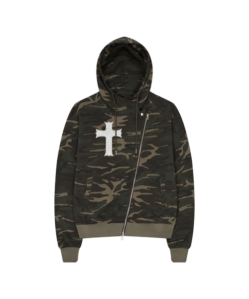 GT OVER FIT UNBALANCE HOOD ZIP UP (камуфляж)
