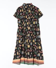 fort point（フォーポイント）の「【C-FORT POINT/フォートポイント】さらっと軽やか インド綿 総柄シャツワンピース リゾート Aライン フレア 羽織り ナチュラル 軽やか 旅行 コットン100%（シャツワンピース）」