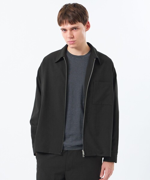 MACKINTOSH PHILOSOPHY(マッキントッシュ フィロソフィー)の「【WEEKENDER】 オーバーシャツハリントン ストライプ/ダンガリー(ブルゾン・メンズ・ブラック/ライトブルー/ブルー系その他7・38/40)」の2枚目の写真