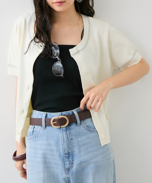 VIS(ビス)の「28mm幅ダブルDバックルベルト(ベルト・レディース・ブラック/ベージュ/ダークブラウン・FREE)」の6枚目の写真