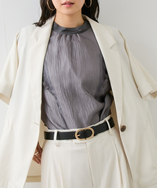 VIS(ビス)の「28mm幅ダブルDバックルベルト(ベルト・レディース・ブラック/ベージュ/ダークブラウン・FREE)」の9枚目の写真