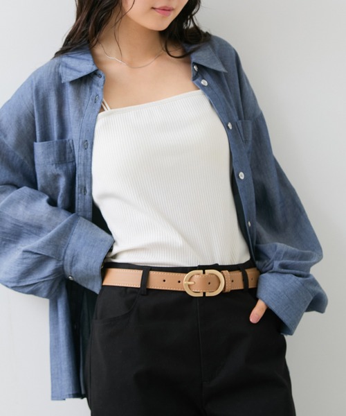 VIS(ビス)の「28mm幅ダブルDバックルベルト(ベルト・レディース・ブラック/ベージュ/ダークブラウン・FREE)」の12枚目の写真