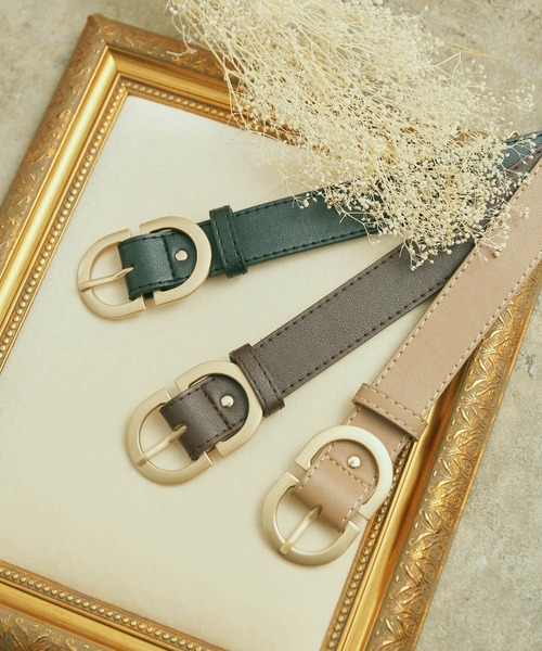 VIS(ビス)の「28mm幅ダブルDバックルベルト(ベルト・レディース・ブラック/ベージュ/ダークブラウン・FREE)」の4枚目の写真