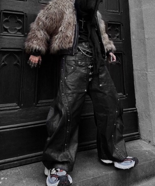 RICH(リッチ)の「【RICH】Mock Double Waist Wide Leg Pants / 【リッチ】モックダブルウエストワイドデニムパンツ<着用動画あり>(デニムパンツ・メンズ・ブラック・02/01)」の20枚目の写真