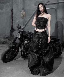 RICH（リッチ）の「【RICH】Mock Double Waist Wide Leg Pants / 【リッチ】モックダブルウエストワイドデニムパンツ（デニムパンツ）」