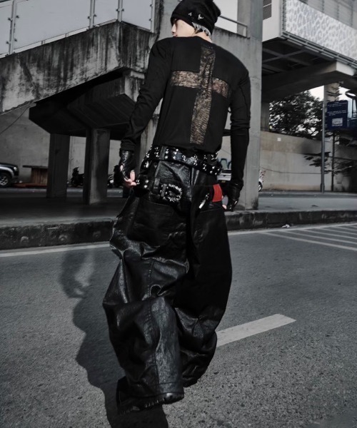RICH(リッチ)の「【RICH】Mock Double Waist Wide Leg Pants / 【リッチ】モックダブルウエストワイドデニムパンツ<着用動画あり>(デニムパンツ・メンズ・ブラック・02/01)」の8枚目の写真