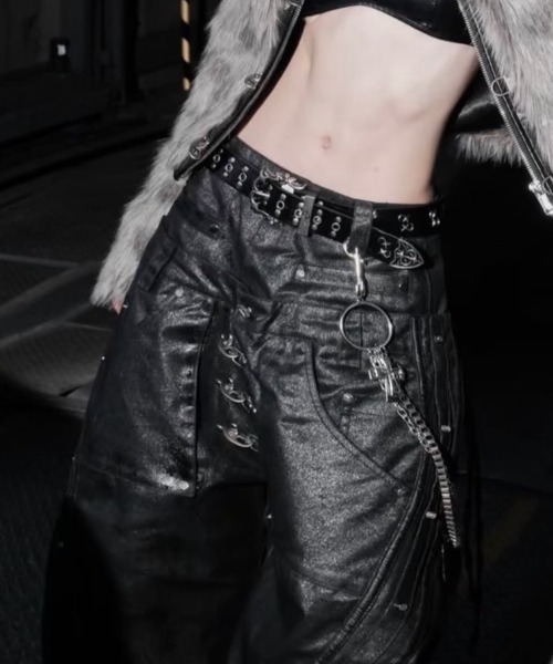 RICH(リッチ)の「【RICH】Mock Double Waist Wide Leg Pants / 【リッチ】モックダブルウエストワイドデニムパンツ<着用動画あり>(デニムパンツ・メンズ・ブラック・02/01)」の19枚目の写真