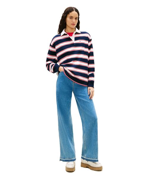 tommy jeans（トミー ジーンズ）の「ハイライズワイドブルージーンズ（デニムパンツ・レディース・インディゴブルー・27inch/26inch/25inch）」の5枚目の写真