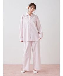 【新品タグ付】GELATO PIQUE ラベンダー ストライプ ルームウェア UVカット】ストライプシャツ（ルームウェア/パジャマ）｜gelato pique