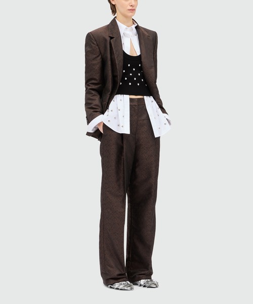 MSGM(エムエスジーエム)の「スタッズ ショートスリーブ ニットトップ(ニット/セーター・レディース・ピンク/ブラック・M/S)」の9枚目の写真