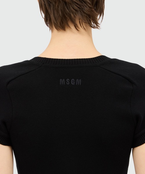 MSGM(エムエスジーエム)の「スタッズ ショートスリーブ ニットトップ(ニット/セーター・レディース・ピンク/ブラック・M/S)」の10枚目の写真