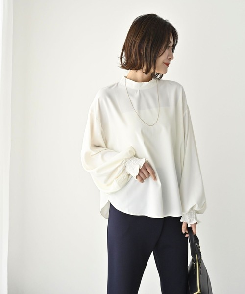 Ehre style(エーレスタイル)の「休日やお仕事に!2way袖 華やか服(シャツ/ブラウス・レディース・ホワイト/ブラウン/ブラック・FREE)」の13枚目の写真