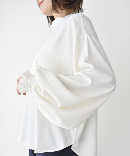 Ehre style(エーレスタイル)の「休日やお仕事に!2way袖 華やか服(シャツ/ブラウス・レディース・ホワイト/ブラウン/ブラック・FREE)」の16枚目の写真