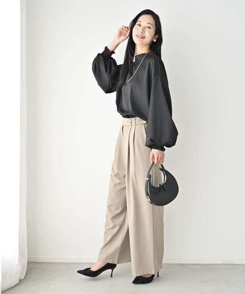 Ehre style(エーレスタイル)の「休日やお仕事に!2way袖 華やか服(シャツ/ブラウス・レディース・ホワイト/ブラウン/ブラック・FREE)」の21枚目の写真