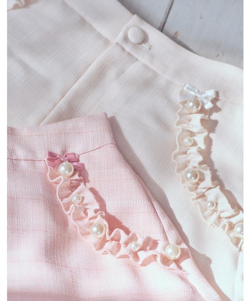 mellfy memory(メルフィーメモリー)の「Pearl drop tweed short pants(その他パンツ・レディース・ピンク/ホワイト・M/S)」の15枚目の写真