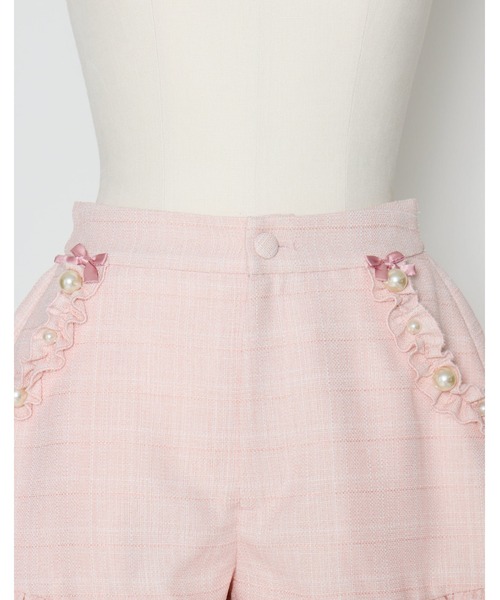 mellfy memory(メルフィーメモリー)の「Pearl drop tweed short pants(その他パンツ・レディース・ピンク/ホワイト・M/S)」の7枚目の写真