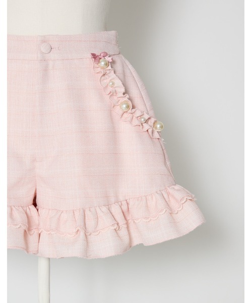 mellfy memory(メルフィーメモリー)の「Pearl drop tweed short pants(その他パンツ・レディース・ピンク/ホワイト・M/S)」の8枚目の写真