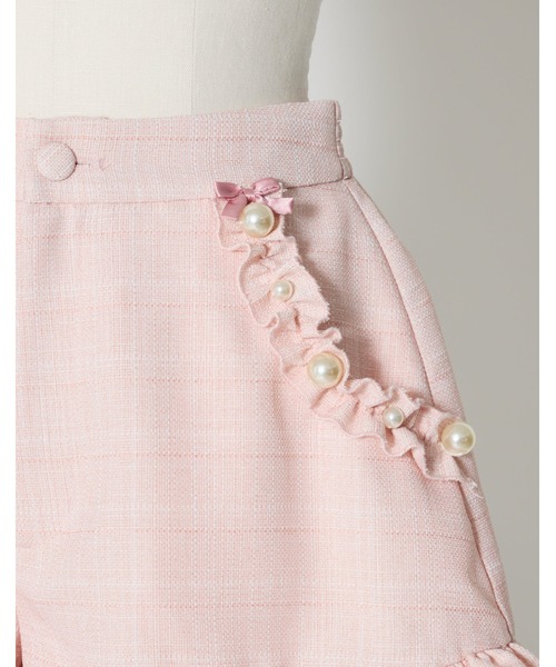 mellfy memory(メルフィーメモリー)の「Pearl drop tweed short pants(その他パンツ・レディース・ピンク/ホワイト・M/S)」の9枚目の写真