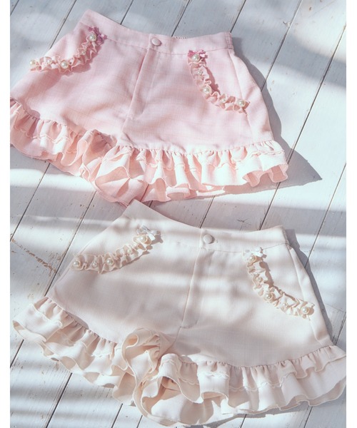 mellfy memory(メルフィーメモリー)の「Pearl drop tweed short pants(その他パンツ・レディース・ピンク/ホワイト・M/S)」の17枚目の写真