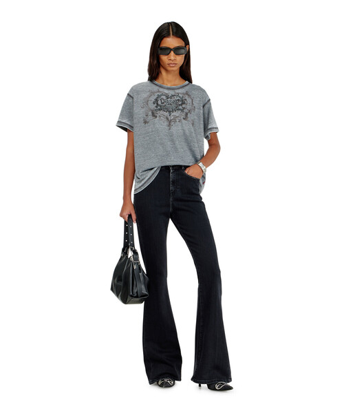 DIESEL（ディーゼル）の「ウィメンズ Tシャツ T-NORMY-AA5（Tシャツ/カットソー・レディース・グレー/ピンク系その他・LARGE/MEDIUM/SMALL/X-LARGE/X-SMALL）」の7枚目の写真