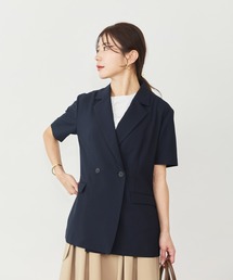 リネンライク半袖ジャケット【2サイズ展開】