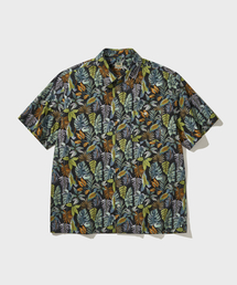 BUTTON-UP HAWAIIAN SHIRT [Black]