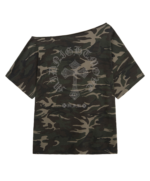 Midnight Move(ミッドナイトムーブ)の「cb cross t (camo)(Tシャツ/カットソー・レディース・その他・FREE)」の3枚目の写真