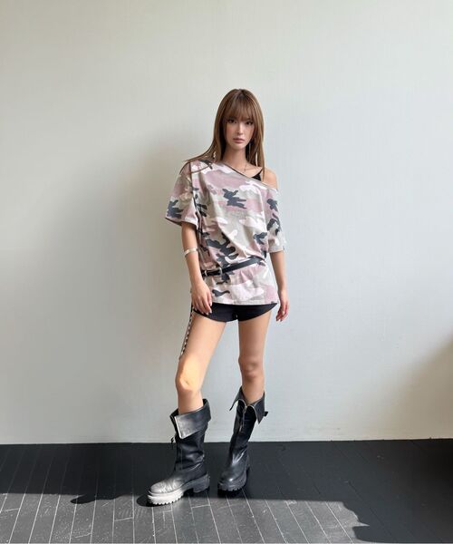 Midnight Move(ミッドナイトムーブ)の「cb cross t (camo)(Tシャツ/カットソー・レディース・その他・FREE)」の6枚目の写真