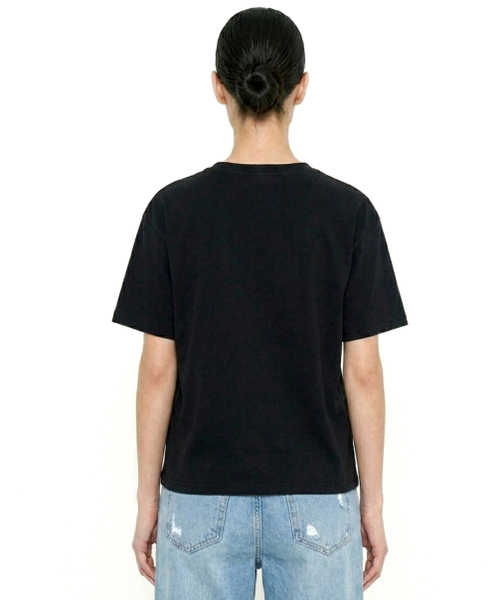 REBRENNER（リブレンナー）の「DTFキャロットクールコットンクロップ半袖Tシャツブラック（Tシャツ/カットソー・レディース・ブラック・MEDIUM/LARGE/X-LARGE）」の3枚目の写真