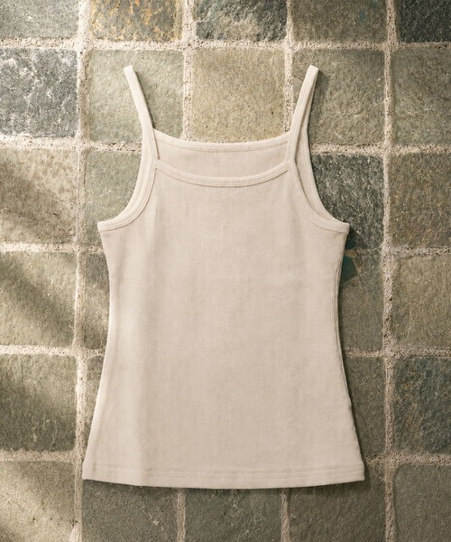 LAULEN（ローレン）の「2way rib camisole /2wayリブキャミソール（キャミソール・レディース・チャコールグレー/ブルー/オートミール/ピンク/ブラック/ライトブルー・FREE）」の4枚目の写真