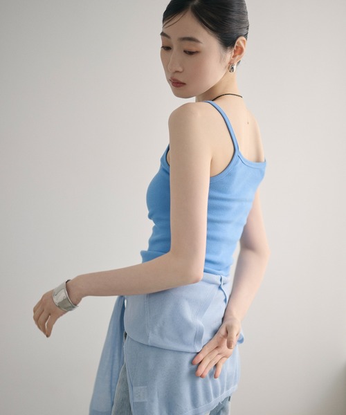 LAULEN（ローレン）の「2way rib camisole /2wayリブキャミソール（キャミソール・レディース・チャコールグレー/ブルー/オートミール/ピンク/ブラック/ライトブルー・FREE）」の10枚目の写真