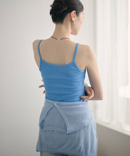 LAULEN（ローレン）の「2way rib camisole /2wayリブキャミソール（キャミソール・レディース・チャコールグレー/ブルー/オートミール/ピンク/ブラック/ライトブルー・FREE）」の11枚目の写真