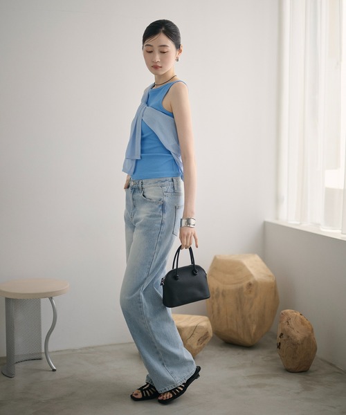 LAULEN（ローレン）の「2way rib camisole /2wayリブキャミソール（キャミソール・レディース・チャコールグレー/ブルー/オートミール/ピンク/ブラック/ライトブルー・FREE）」の15枚目の写真