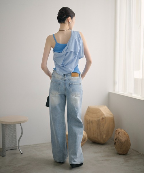 LAULEN（ローレン）の「2way rib camisole /2wayリブキャミソール（キャミソール・レディース・チャコールグレー/ブルー/オートミール/ピンク/ブラック/ライトブルー・FREE）」の16枚目の写真