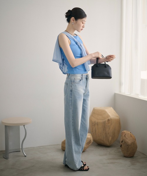 LAULEN（ローレン）の「2way rib camisole /2wayリブキャミソール（キャミソール・レディース・チャコールグレー/ブルー/オートミール/ピンク/ブラック/ライトブルー・FREE）」の17枚目の写真